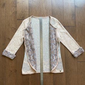 Blazer cardigan cotton knit Flattering Cling